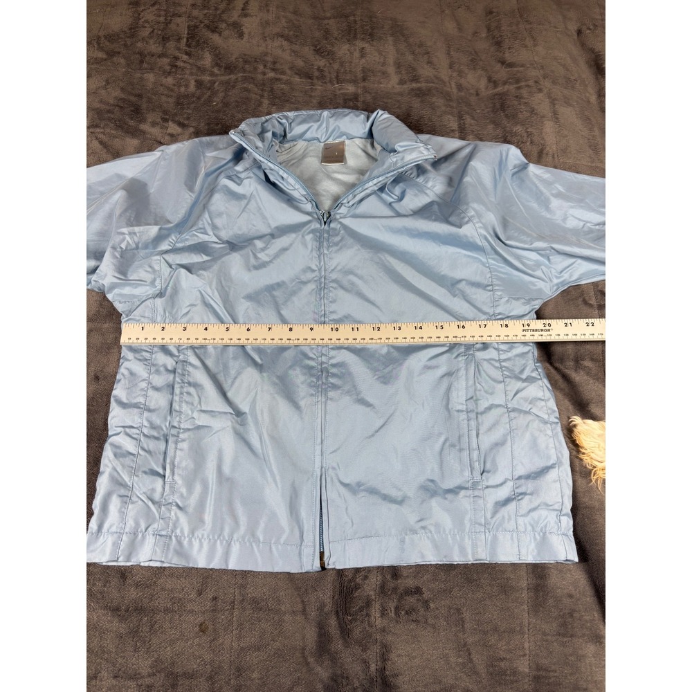 Nike‎ Mens Windbreaker Jacket Light Blue Full Zip Mock Neck XS 6103 - Picture 3 of 8